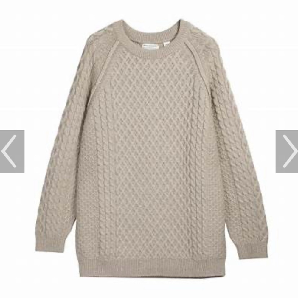 NWT Chinti & Parker Blush Pink Aran Merino Cable Sweater. Size XS.